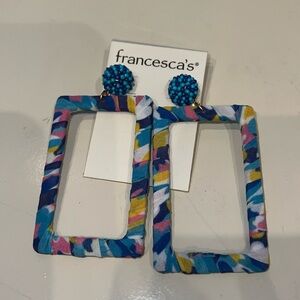 Francesca's Collections Fabric wrapped earrings NWT